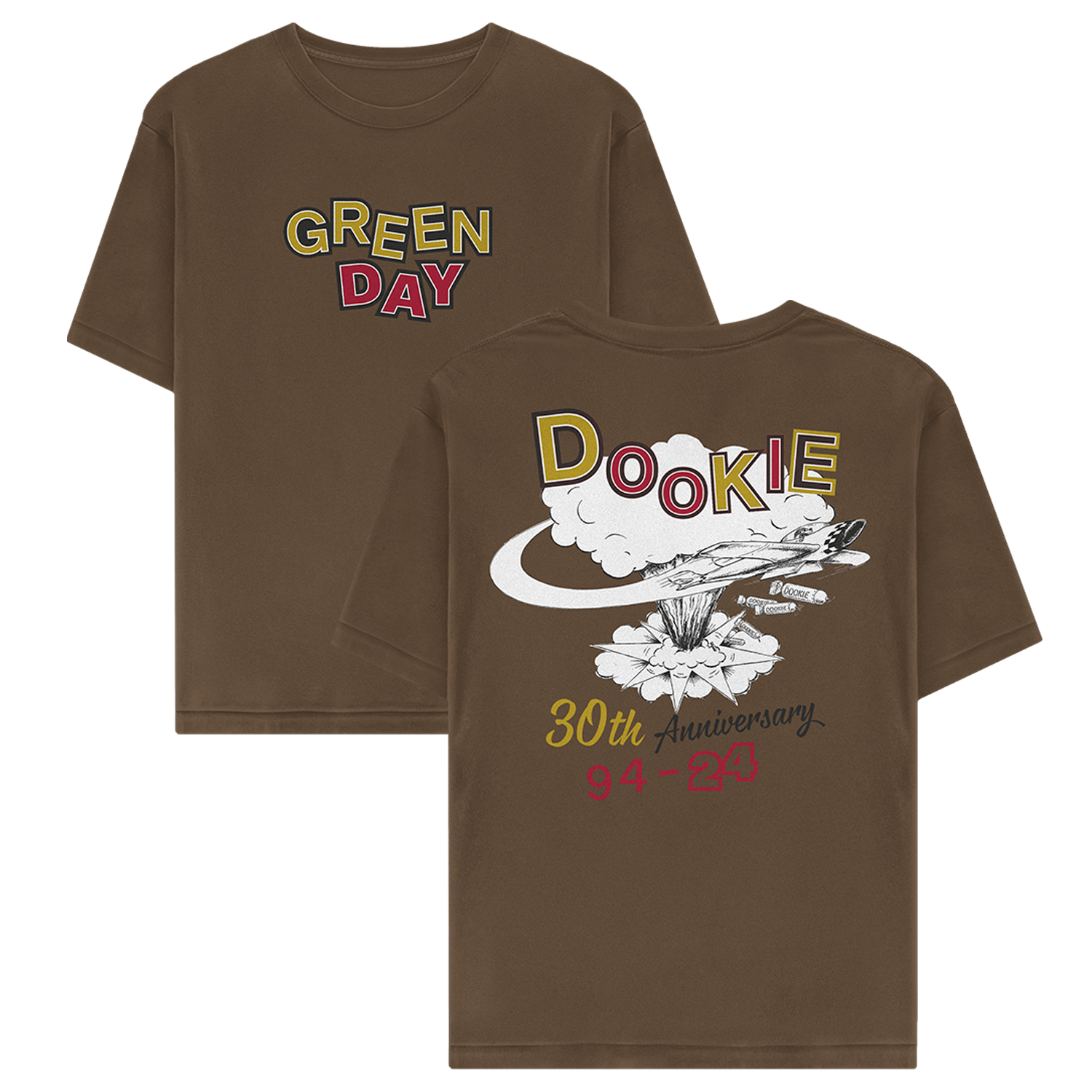 Dookie 30th Explosion Logo Brown TShirt Green Day Official Store